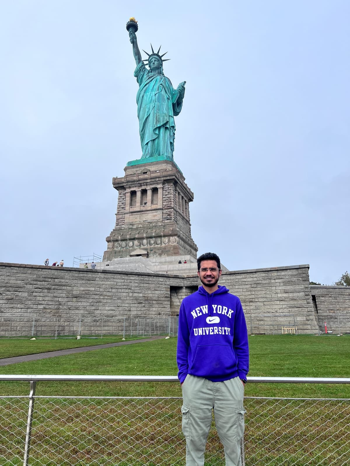 Chinmay at the Statue of Liberty